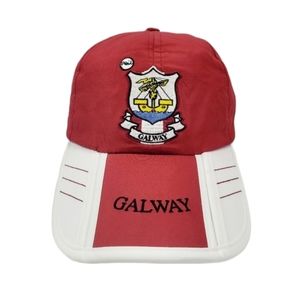 Galway Red & White Baseball Hat/Cap with Adjustable Strap & Brim